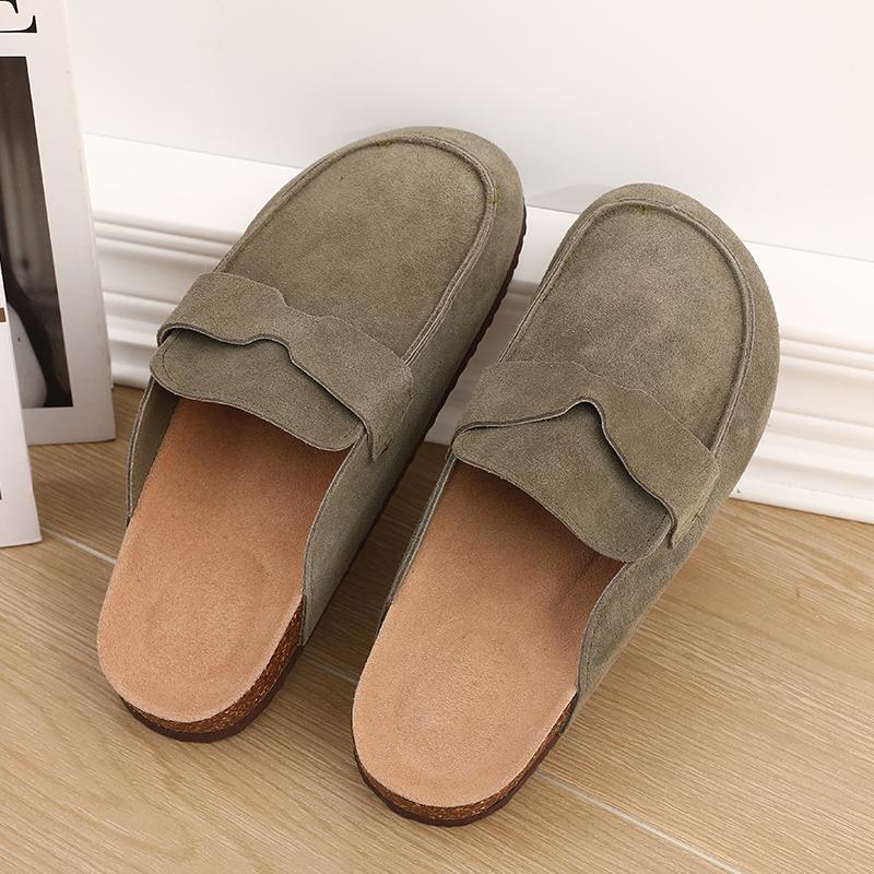 Fashion Crestar Summer Women Cork Flat Slippers Classic Brand Cork Clogs Slippers Outdoor Fashion Clogs Shoes Soft Suede Beach Sandals