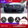 XFAXA1 2025 Hot For Mercedes Benz Front Grill Mirror Emblem Glossy Black And Chrome Silver 3D Style Emblems For Mercedes Benz A B C E S QQ53
