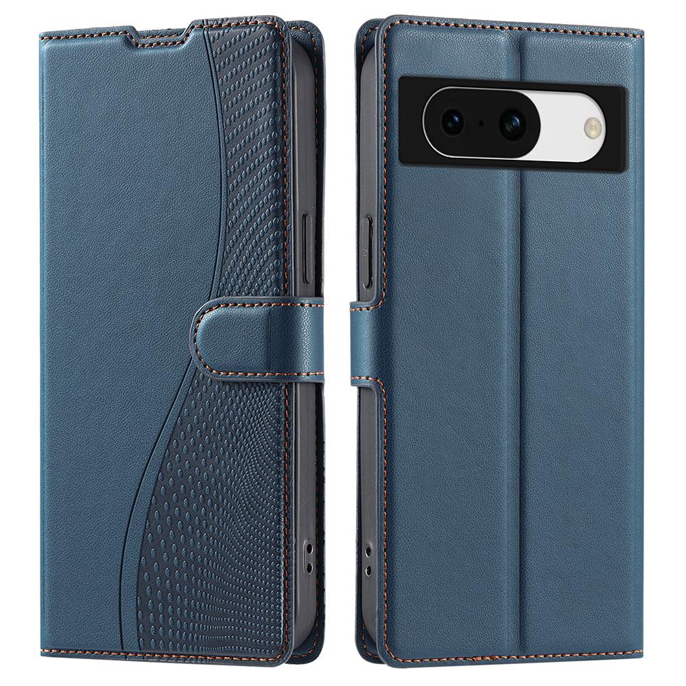 

For Google Pixel 8a Case Dots Imprinted PU Leather Flip Phone Cover with Card Slot, Strap B