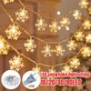 Christmas Snowflake String Lights 10/20/40/80 LED USB Operated Waterproof Fairy Lights Bedroom Garden Party Decoration