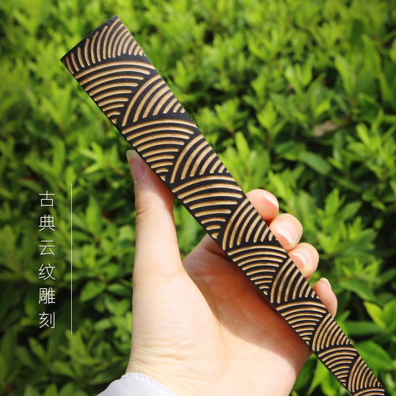 10 inch ocean wave pattern folding fan classical Chinese style engraving retro style folding fan