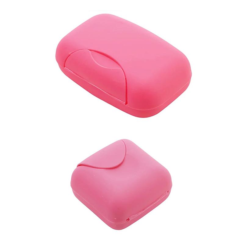 S/L Sizes Portable Travel Soap Box Bathroom Home Plastic Soap Holder Soap-Boxes with Cover Candy Color BXFZH02