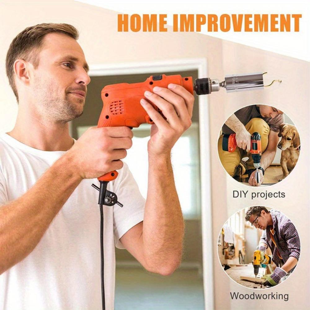 Metric 7-19mm Socket 3/8" Hex Shank Post 1/4"-3/4" Silver Ratchet Socket Universal Socket Tool with Electric Drill Adapter (Silver Socket + Post)