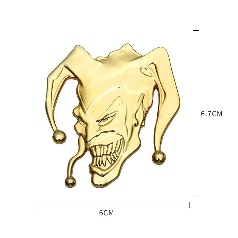 

1 Pc 3D Metal Clown Funny Rear Emblem Fender Badge Decals Car Stickers Creative Decoration Universal Car Accessories золотой