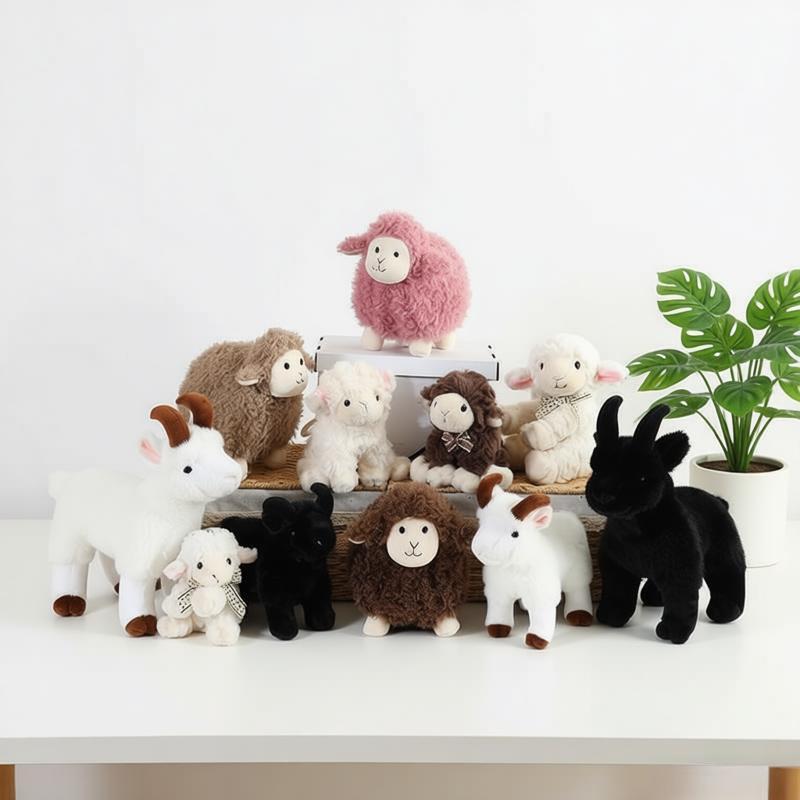 15-32Cm Cute Lamb Sheep Goat Plush Toy Soft Stuffed Simulation Animal Doll Pendant Bag Kids Boys Girls Birthday Gift Home Decor