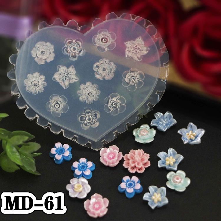 Beatiful Silicone Nail Template Flower Mold DIY Nail Art Mold Silicone Assorted