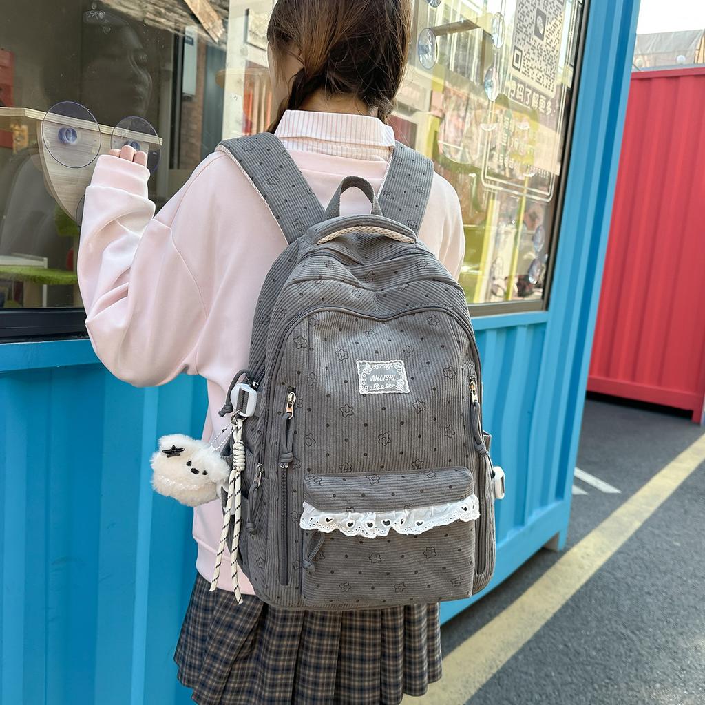 Schoolbag College Girl Small Backpack Korean ins High Value Junior High School Student Backpack Lightweight Travel Backpack