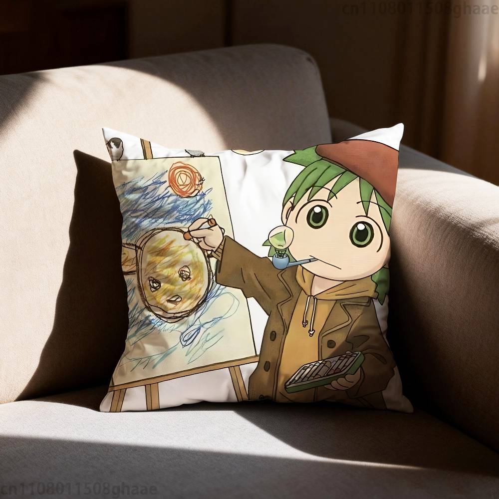 Yotsuba Anime Cartoon Pillow Case Sofa Living Room Bedroom Headboard Backrest Cushion Square Cushion Nap Time