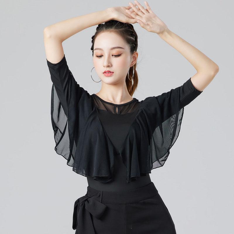 

Женские топы для танцев, самба, вечеринка, латиноамериканская рубашка, летние топы для взрослых женщин, длинные рукава, одежда для выступлений и тренировок S чёрный