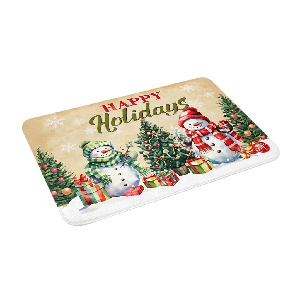 Happy Holidays New Year 2026  Floor Door Kitchen Bathroom Mat Anti-Slip Outdoor  Doormat Living Room Entrance Carpet Rug