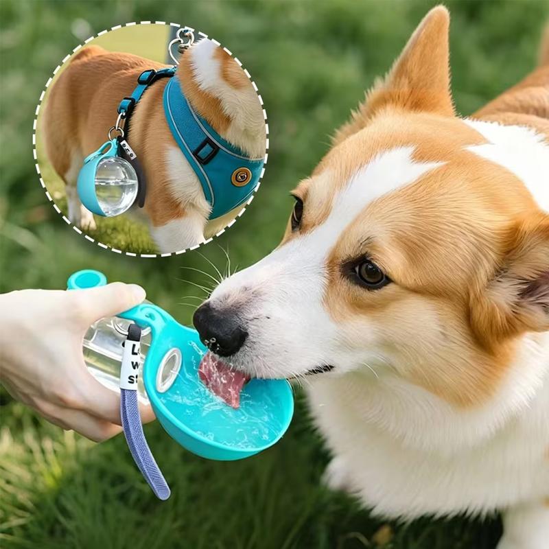 2IN1 Hundewasserflasche mit abnehmbarer Silikonschale 285ml Auslaufsichere Trinkflasche Katze Hund Outdoor Tragbare Wasserspender