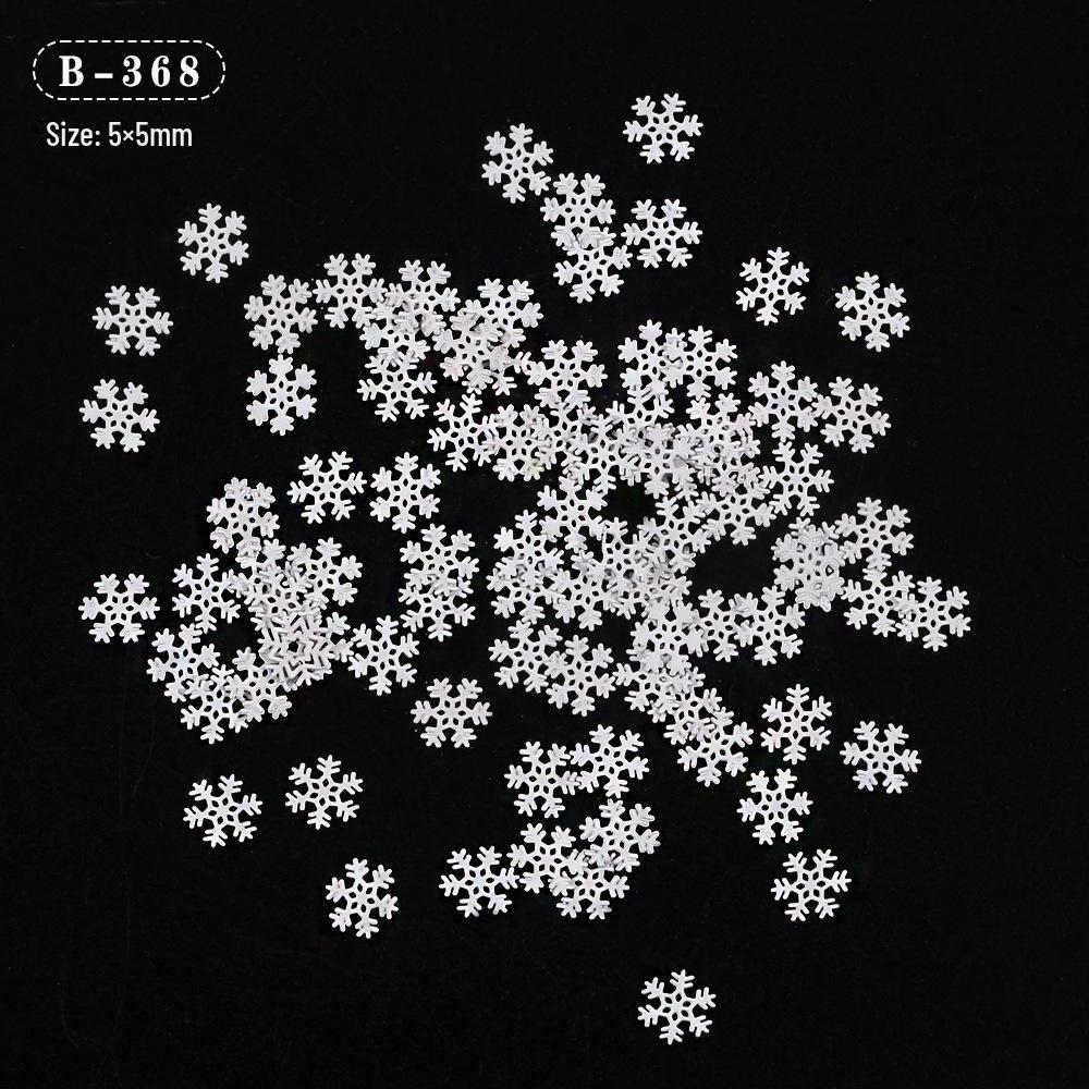White Snowflake Nail Art Decorations: Winter and Christmas Metal Copper Mix