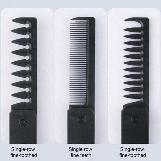 3-In-1 Folding Hair Comb Wide Fine Tooth Multi-functional Styling Comb with Ergonomic Handle Portable Travel Pocket Comb Men Mustache Beard Comb