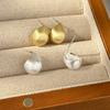 925 Silver Needle Water Droplet Stud Earrings for Women Design Classic Gold Color Matte Metal Earrings Female Fashion Jewelry