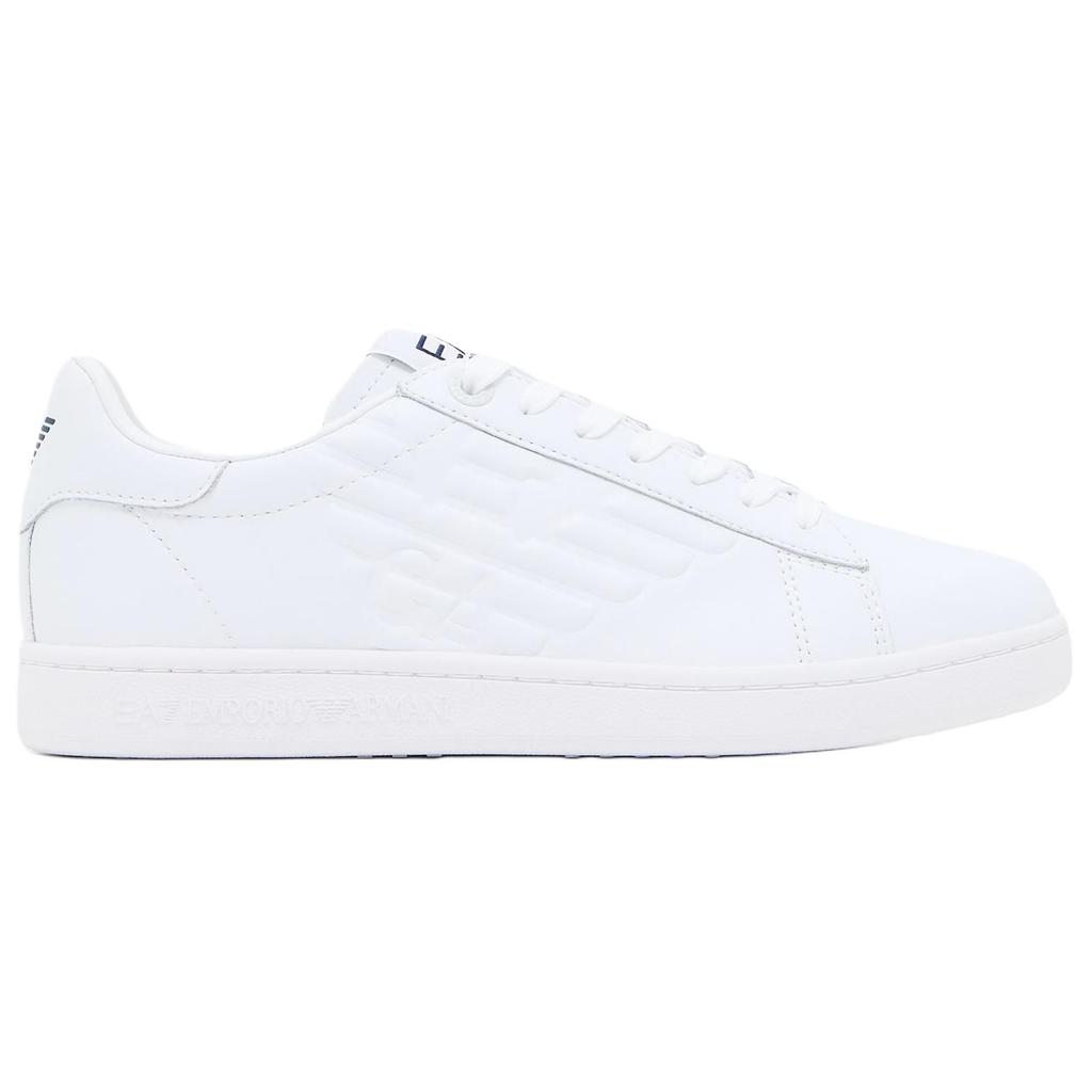Emporio Armani EA7 Classic CC Leather Round Toe Lace-Up Low-Top Sneakers Unisex Sneakers White 7X000331-AF10848-U0001