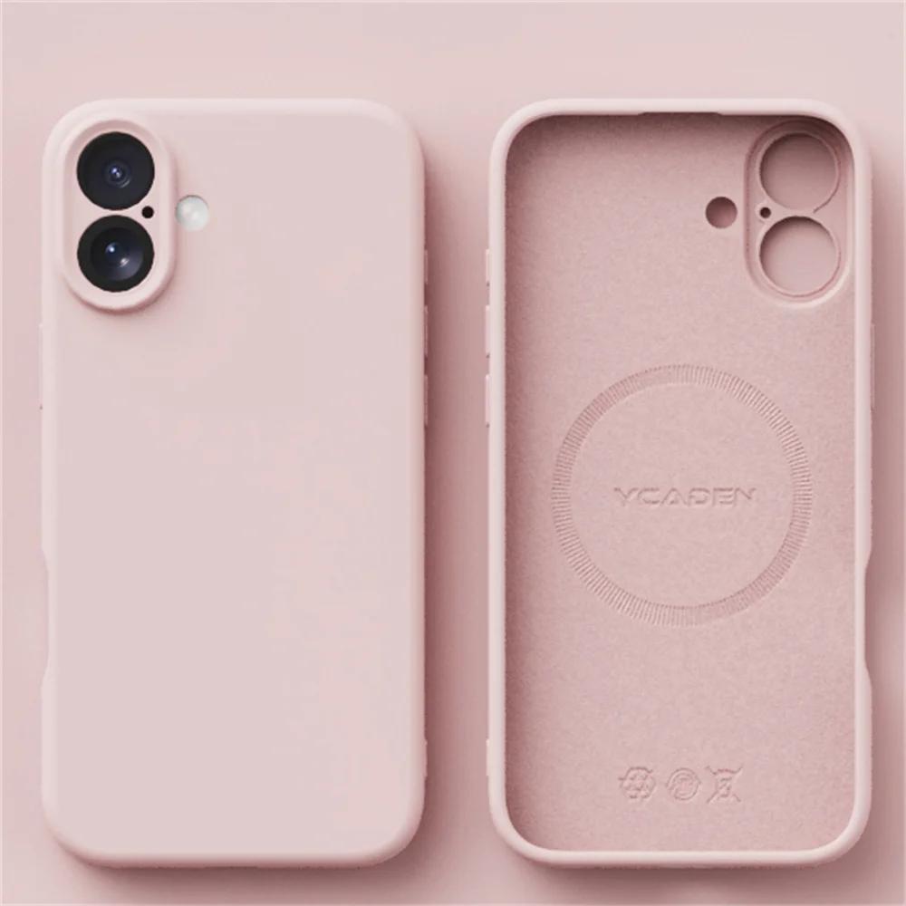 Silikonowe etui Magsafe do ładowania bezprzewodowego, matowe, dla iPhone 16 15 14 13 12 11 Pro Max 14 15 16 Plus, wysokiej jakości, płynne, tylna okładka