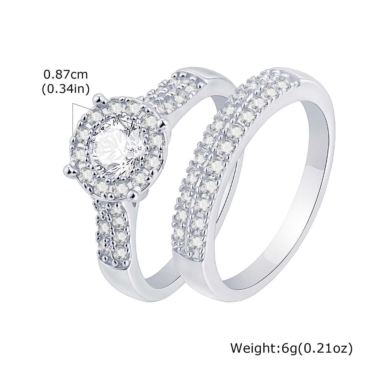 

Vnox Lightweight Gold Silver Color 2 Piece Rings Set,Cubic Zirconia Inlaid Circle Rings For Women Girls,Female Jewelry Wedding 9