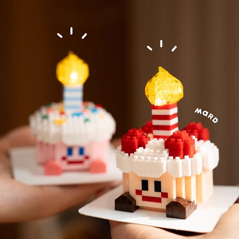 Creative birthday cake building blocks(with LED) Warm and Cozy Birthday Gift Education Toys For girls