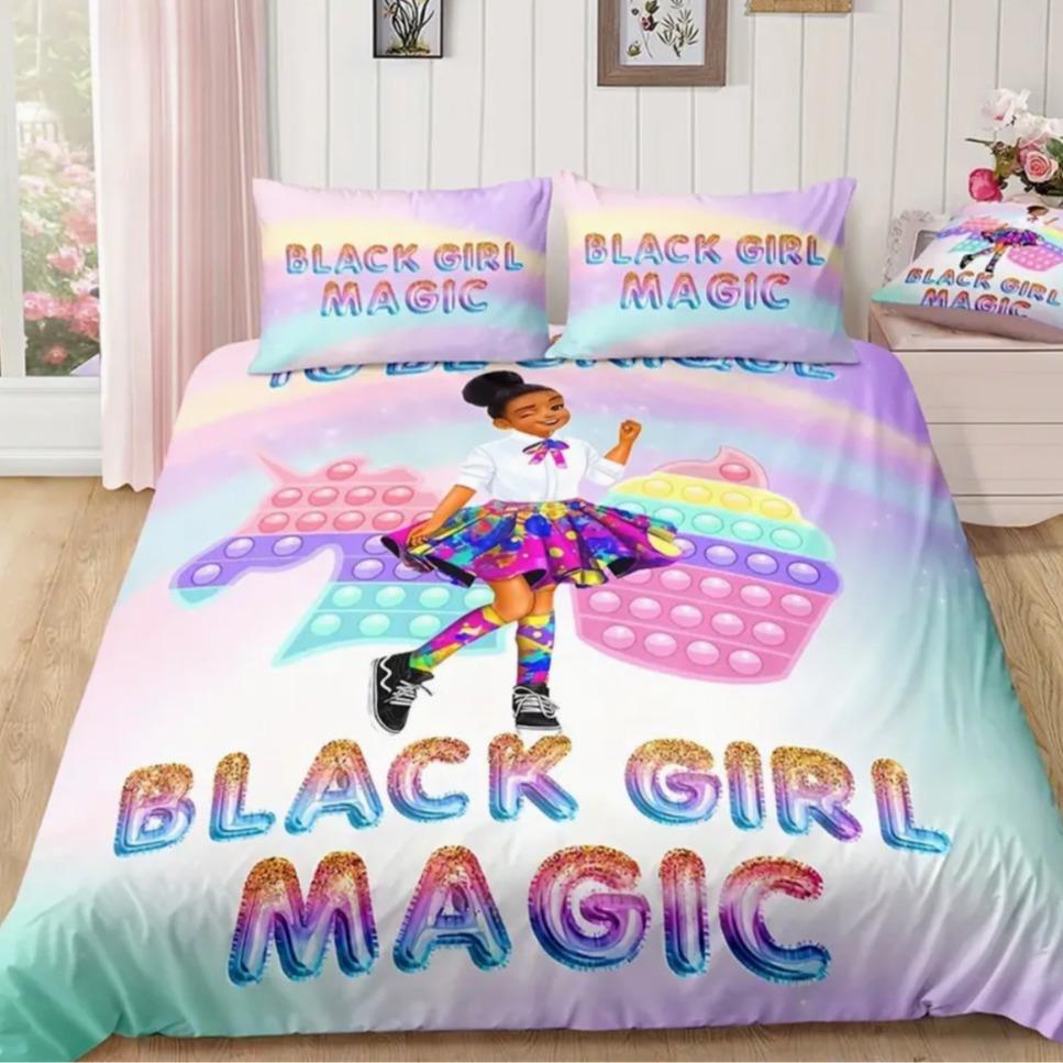 Bedding Digital Printing Three-Piece Set African Girl Pattern Printing Quilt Cover Home Textile Batch