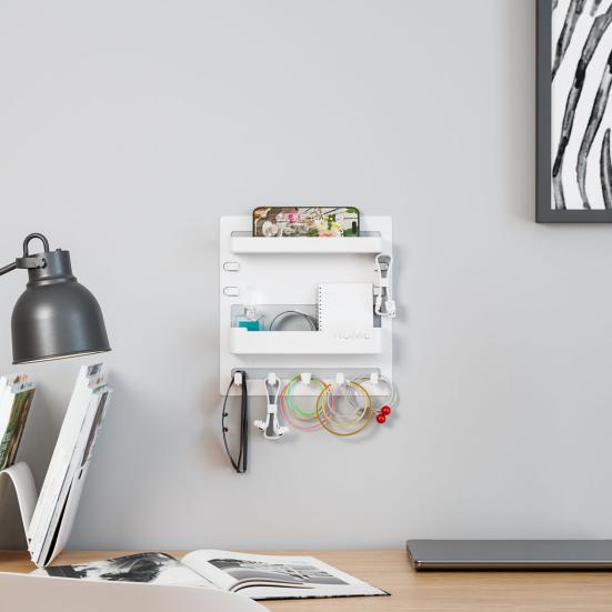Bedside Shelf Wall Mount Storage Rack Strong Load-bearing Easy Installation Game Console