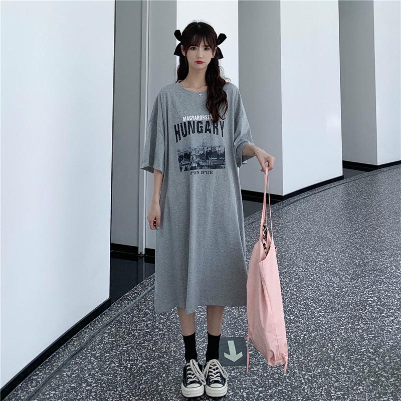 

Women s Belt-covering Dress with A Slimming Design and A Loose Mid-length Casual Dress 4XL светло-серый