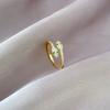 Real Gold Green Eyes Snake Ring Opening Adjustable Simple Jewelry Japanese Ring Couple Ring