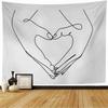 Black and White Love Hands Tapestry Space Stars Galaxy Tapestry Wall Hanging Romantic Art Home Decor for Bedroom Living Room