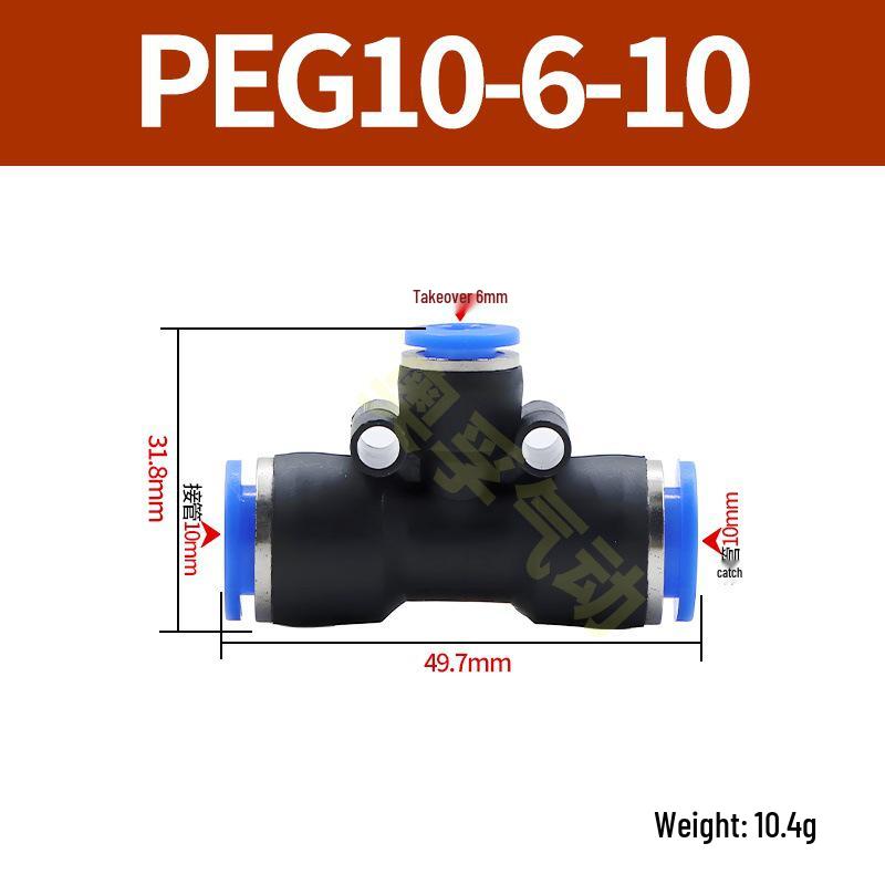 Pneumatická T-redukce rychlospojka pro PE trubky (4-14 mm)