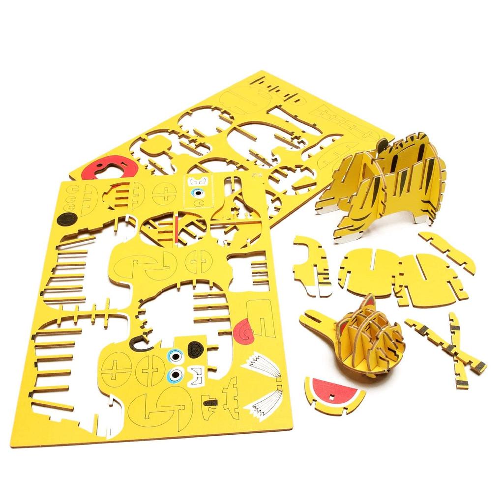 Tygrys A Puzzle 3D drewniane i zestaw do majsterkowania DIY dla dzieci i dorosłych zabawka edukacyjna dla chłopców i dziewcząt wspaniały element sztuki 3D i świetny prezent dla