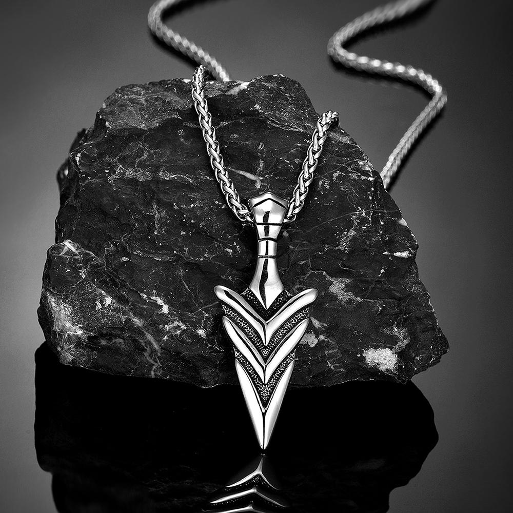 Norse Mythology Odins Spear Gungnir Necklace Men Viking Stainless Steel Pendant Scandinavian Amulet Jewelry
