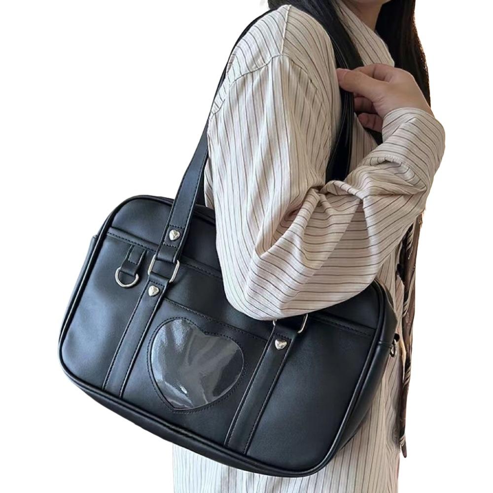 PU Leather JK Uniform Shoulder Bag Large Capacity Messenger Bag JK Tote Bag  Travel