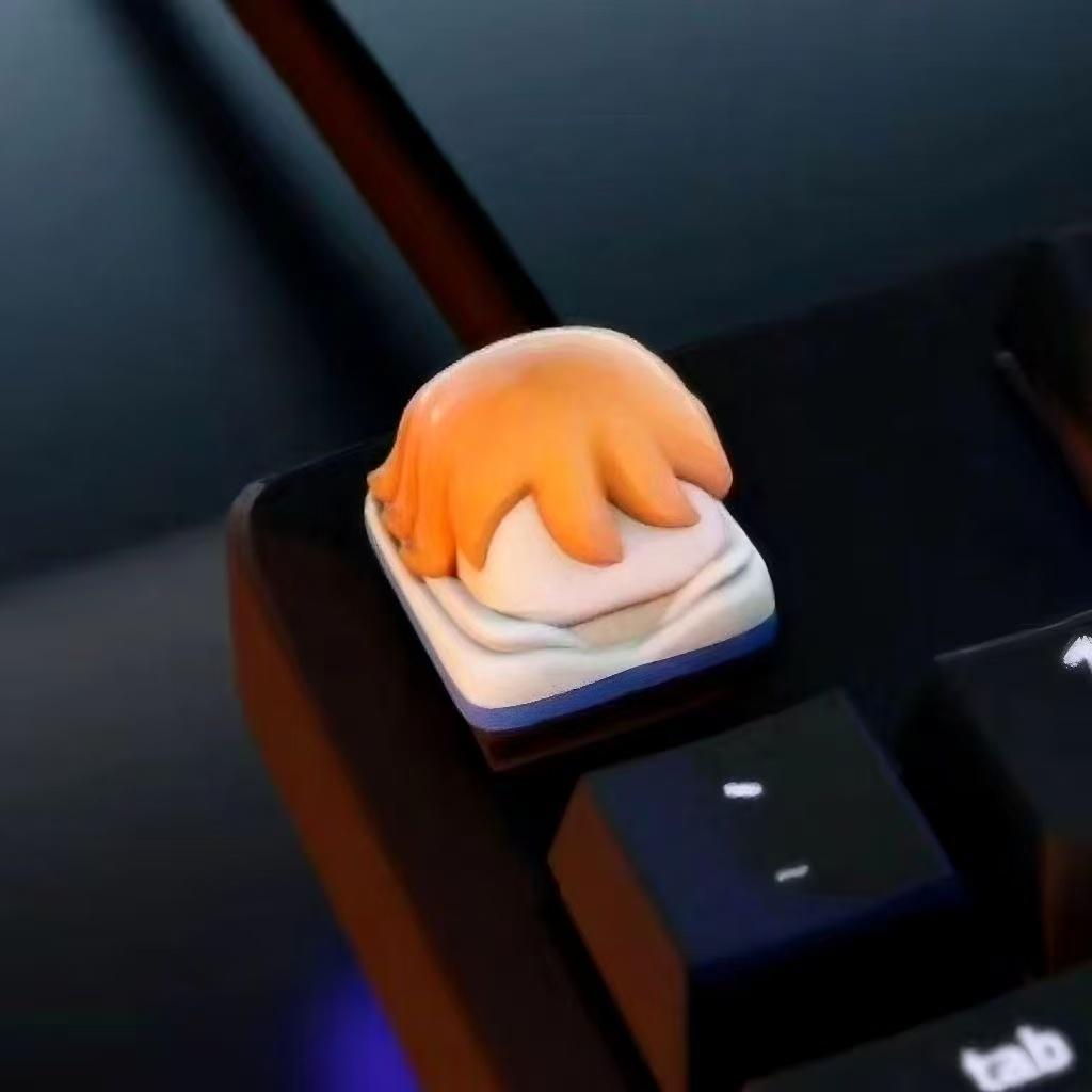 

Cartoon Anime One Piece Figure DIY Nami Chopper Usopp Keycap Cross Mechanical Keyboard ESC Base Keycap Perfect Gift