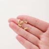 10Pcs Brass 14K&18K Gold Plated Crimp End Caps with Loop Cord Tube Barrel End Cap for Leather Cords Diy Jewelry Making