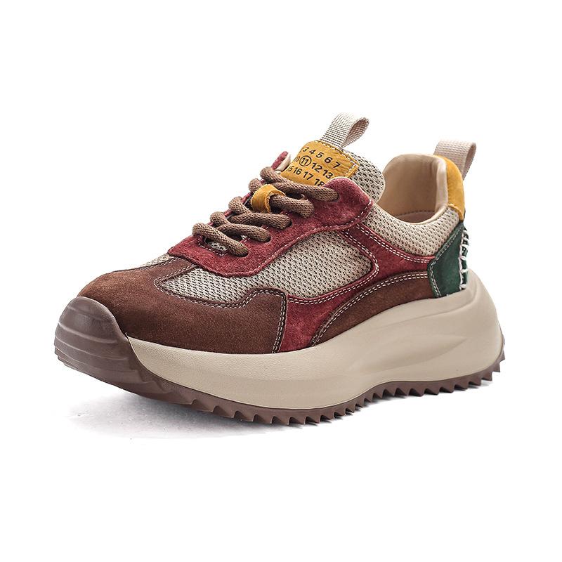 

Женская обувь из натуральной кожи, 4 см, сетка, мягкая подошва, лоферы, этнические мокасины, резиновые туфли-балетки в этническом стиле, женская плоская обувь для ходьбы 40 коричневый