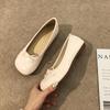 Retro Literary and Artistic Round Head Gentle Wind Grandma Shoes Spring 2025 Soft-soled Fairy Flat-bottomed Bow Pregnant Women Single Shoes Women