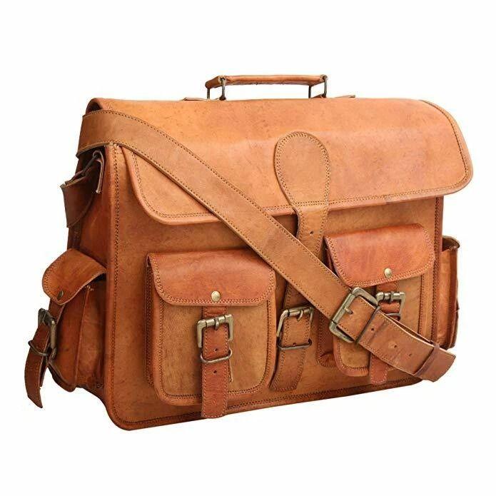 Men's Genuine Leather Vintage Laptop Best Value Briefcase Bag Satchel Messenger