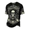 Men's Casual Short Sleeve Neck T-Shirt with Halloween Print Lightweight Breathable