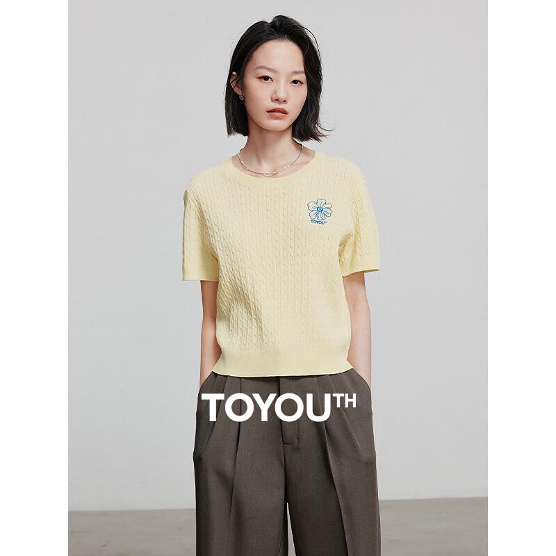 

Women s Retro Cable Knit Short-Sleeve Top S