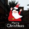 Bunte Weihnachtsmann-Aufkleber Kollisionsschutz Weihnachtsbaum Glas Elektrostatische Folie Beidseitig sichtbar Faltbar