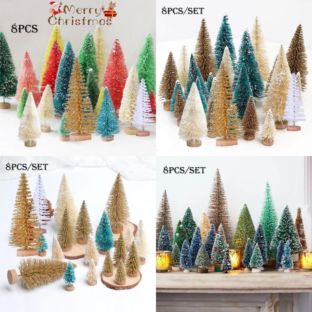Decorate Your Home With Mini Pine Frosted Sisal Trees Christmas Ornaments
