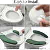 Thick and Warm Toilet Seat Cover, Self-Adhesive Toilet Seat Cushion Cover, Reble Washable Toilet Seat Cover Pad for Winter Bathrooms, Comfortable