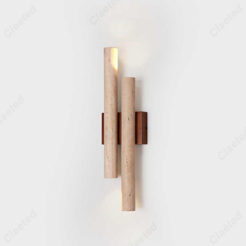 New Retro LED Yellow Hole Stone Long Wall Lamp Living Room Corridor Bedroom Bedside Atmosphere Decorative Lighting