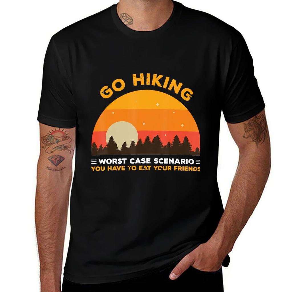 Camping Hiking Go Hiking You Have To Eat Your Friend Bear Funny Hiker Adventure Outdoor Tshirt Big And Tall Basic Tee Shirt