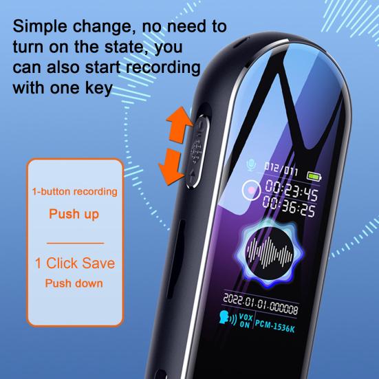 Voice Recorder with Stereo Sound Dynamic 64GB Noise Reduction Auto-Timing Meeting Records