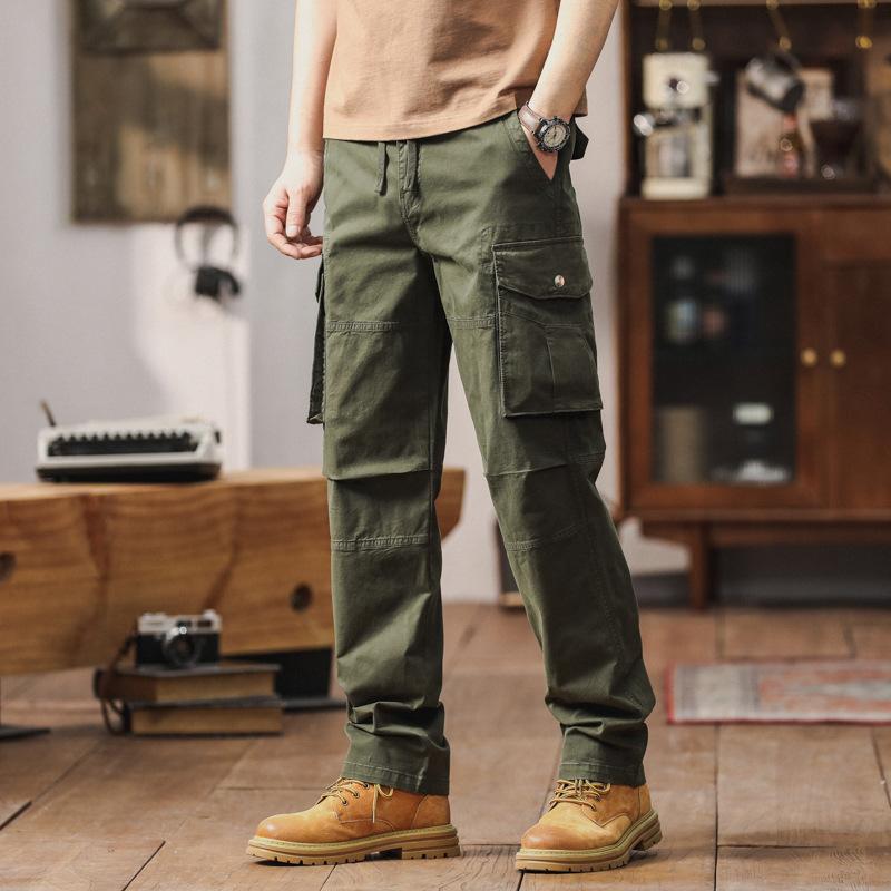 Men's New Overalls, Street Trend, Multi-pocket Straight Trousers, Drape and High Casual Pants, Men's Pants