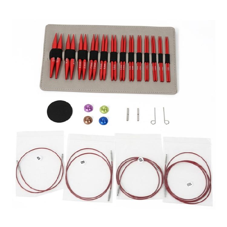 13Pairs of Aluminum Circular Knitting Needle Interchangeable Circular Knitting Needle Set for Knitting Sweater Sock