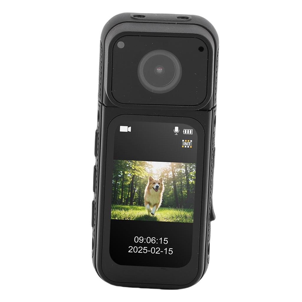 Body Worn Camera Portable POV Recording 64GB 2.7K 180 Degree Rotatable Magnetic Hanging Lanyard Wearable Camcorder for