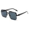 Men's Half-frame Double-beam Driving Sunglasses Simple Style Classic Versatile Anti-ultraviolet Sunglasses