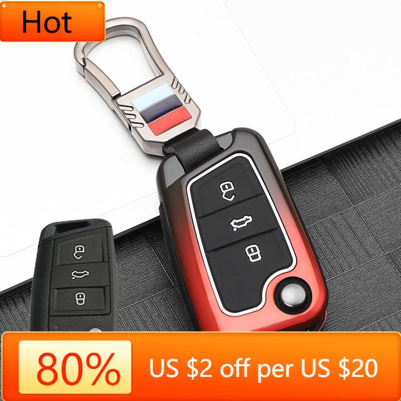 Interior Mouldings Car Key Case Cover For Volkswagen VW Golf 7 gti mk7 r Touran Skoda Octavia 3 Superb Karoq Kodiaq Seat Leon mk