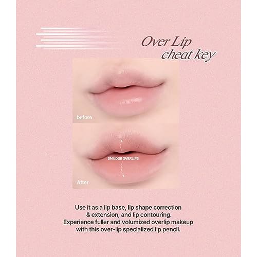 Heart Percent Dote On Mood Lip Pencil Lip Liner + Lip Base + Shedding + Cheek Multi 4in1 Lip Pencil Mouth Corner Liner (02. Creamy Pink | CREAMY PINK)
